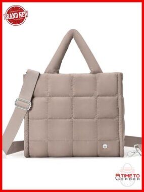Puffer Crossbody Bag Quilted Tote Nylon Puffy Weekender Overnight Handbag